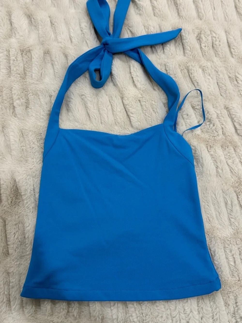 Garage Bright Blue Halter Tie Tank Top